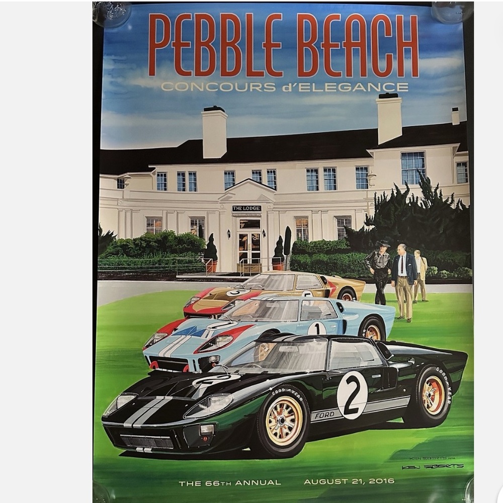Pebble Beach Concours d'Elegance Poster 2016 Signed